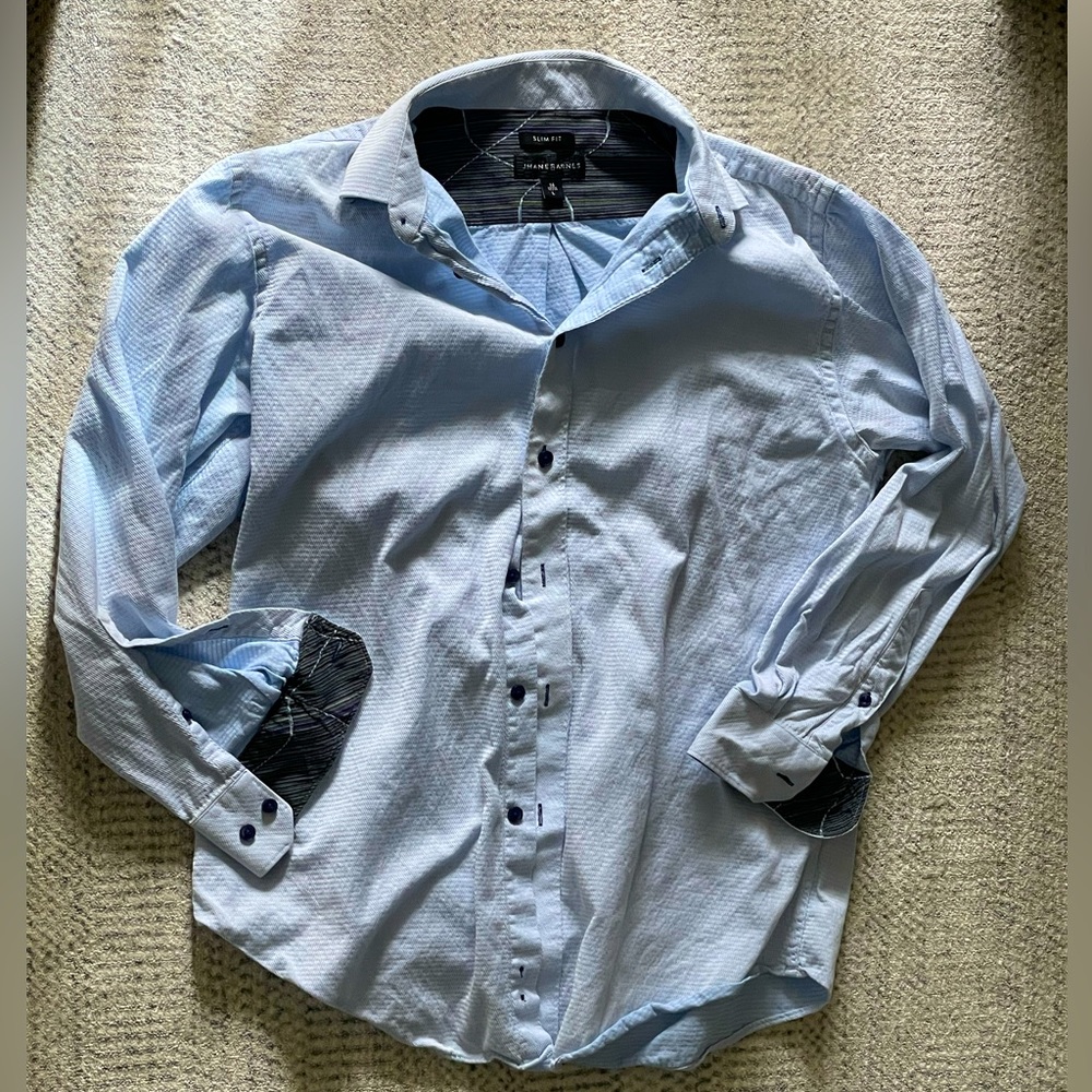 Jhane Barnes fine longsleeve button-down men’s shirt. Size 16 L Slim Fit. 32/33.